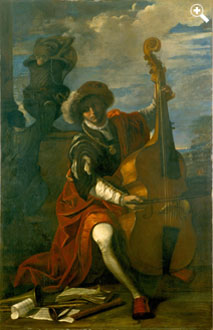 Suonatore di viola da gamba von PIer Francesco Mola